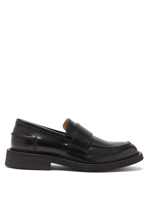 Matchesfashion.com Bottega Veneta - Leather Penny Loafers - Mens - Black