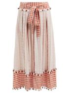 Matchesfashion.com Dodo Bar Or - Rodica Gingham Cotton Skirt - Womens - Tan Multi