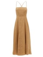 Ladies Beachwear Mara Hoffman - Verona Crossover-back Hemp Midi Dress - Womens - Camel