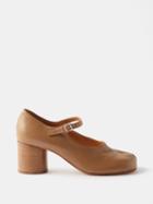 Maison Margiela - Tabi 60mm Split-toe Leather Slingback Pumps - Womens - Beige