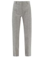Joseph - High-rise Felted-wool Straight-leg Trousers - Womens - Light Grey