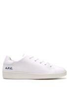 Matchesfashion.com A.p.c. - Logo Print Canvas Trainers - Mens - White