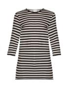 Matchesfashion.com Raey - Half Sleeved Striped Cotton T Shirt - Womens - Navy Stripe