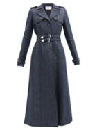 Matchesfashion.com Gabriela Hearst - Karban Piped Linen-twill Trench Coat - Womens - Denim