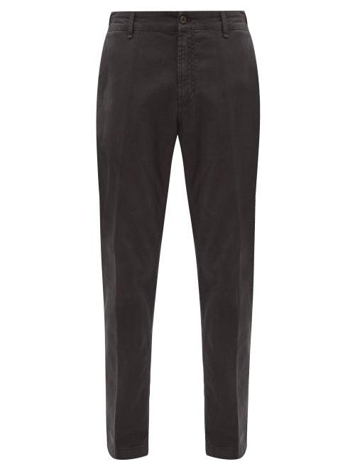 Matchesfashion.com White Sand - Stretch Cotton Slim Leg Chino Trousers - Mens - Navy