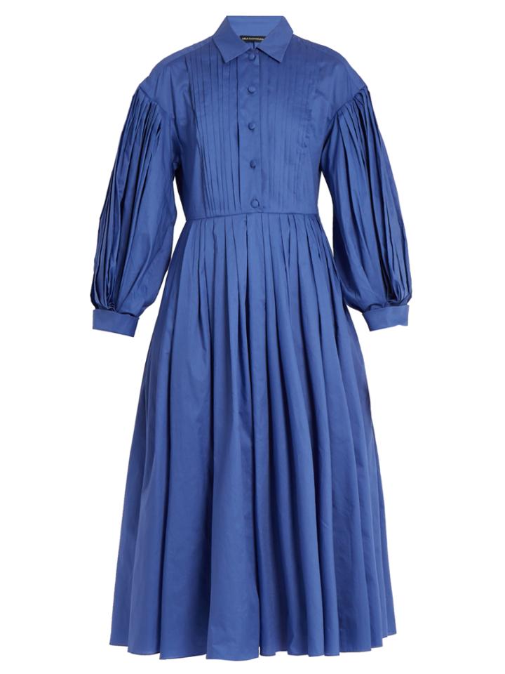 Vika Gazinskaya Balloon-sleeve Cotton-poplin Dress
