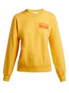 Matchesfashion.com Aries - Logo Embroidered Cotton Sweatshirt - Womens - Yellow