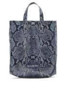 Matchesfashion.com Acne Studios - Large Snake-print Cotton-canvas Tote Bag - Womens - Blue White