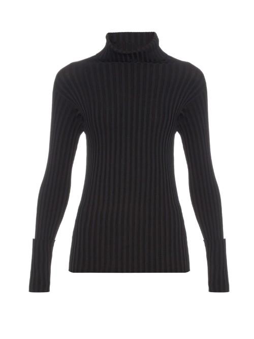 Valentino Roll-neck Long-sleeved Ribbed Sweater