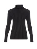 Valentino Roll-neck Long-sleeved Ribbed Sweater