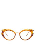 Matchesfashion.com Kaleos - Lennox Cat Eye Acetate Glasses - Womens - Tortoiseshell