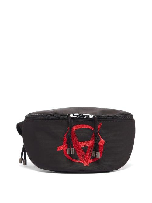 Matchesfashion.com Vetements - Anarchy Embroidered-logo Nylon Belt Bag - Mens - Black