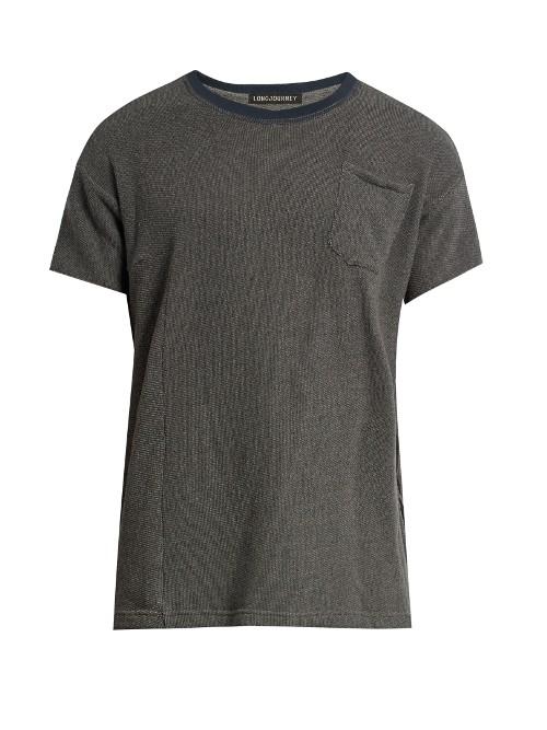 Longjourney Crew-neck Patch-pocket Cotton T-shirt