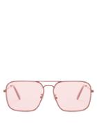 Matchesfashion.com Retrosuperfuture - Iggy Amaranth Square Frame Aviator Sunglasses - Womens - Red