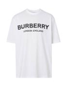 Mens Rtw Burberry - Logo-print Jersey T-shirt - Mens - White