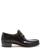 Gucci Horsebit Square-toe Leather Loafers