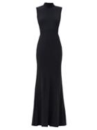 Matchesfashion.com Alexander Mcqueen - Cutout-back Draped Crepe Gown - Womens - Black