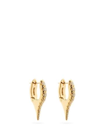 Matchesfashion.com Melissa Kaye - Lola Diamond & 18kt Gold Needle Earrings - Womens - Yellow Gold