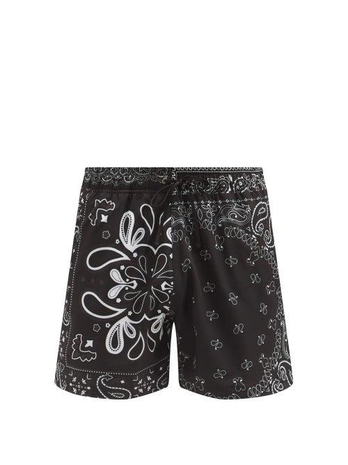 Matchesfashion.com Amiri - Bandana-print Swim Shorts - Mens - Black