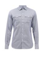 Sbline - Safari Flap-pocket Cotton-poplin Shirt - Mens - Blue