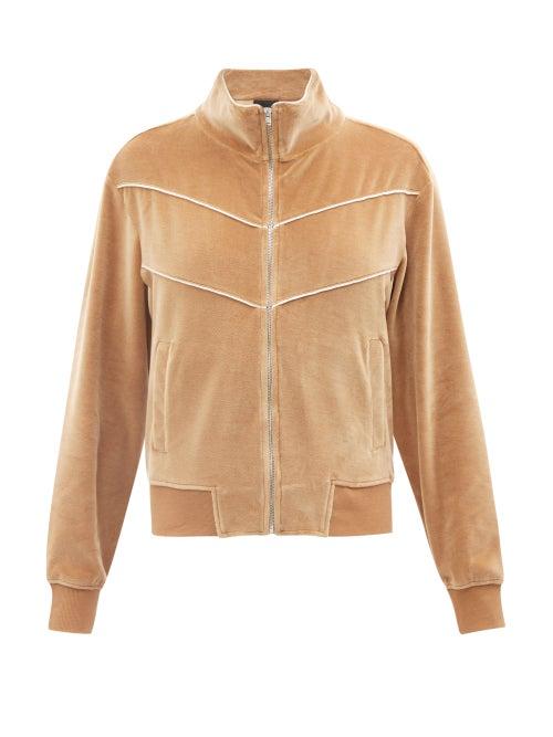 Nili Lotan - Andreas Cotton-blend Velour Track Jacket - Womens - Camel