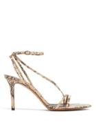 Matchesfashion.com Isabel Marant - Axee Python-effect Leather Sandals - Womens - Light Pink