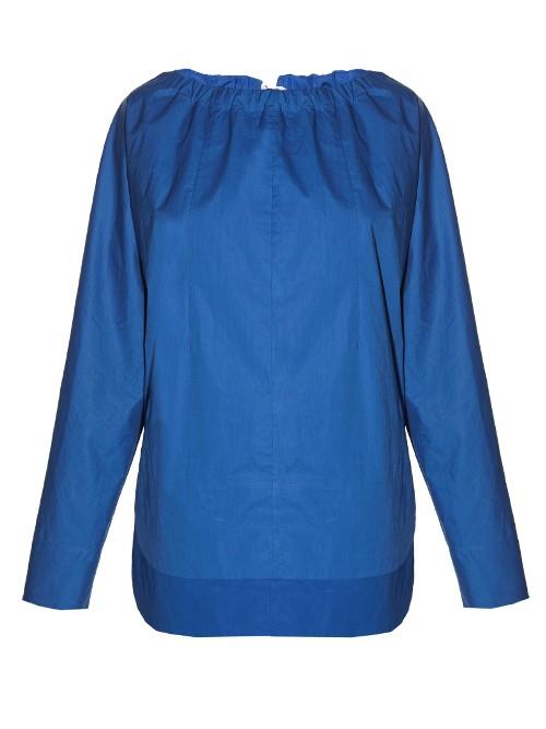 Marni Tie-back Coated-poplin Blouse