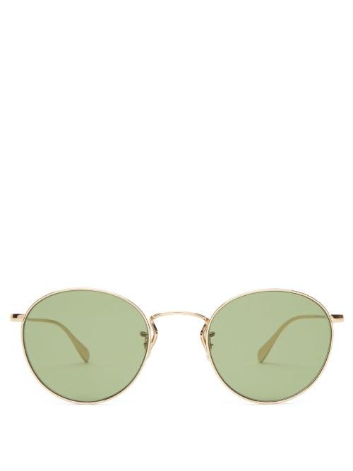 Matchesfashion.com Oliver Peoples - Coleridge Round Metal Sunglasses - Mens - Gold