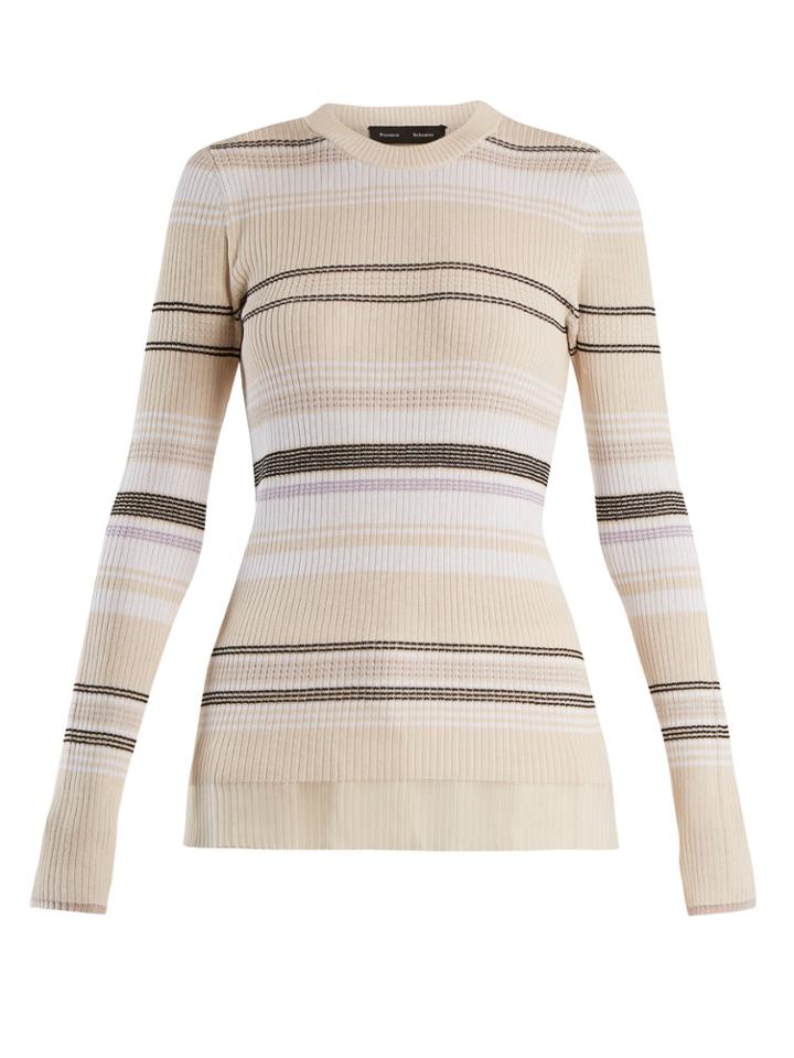 Proenza Schouler Crew Neck Ribbed-knit Striped Sweater