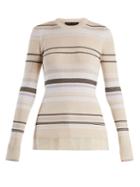 Proenza Schouler Crew Neck Ribbed-knit Striped Sweater