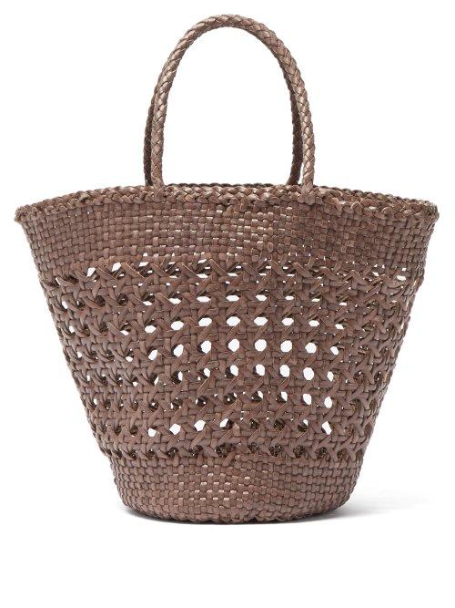 Matchesfashion.com Dragon Diffusion - Myra Woven Leather Basket Bag - Womens - Grey