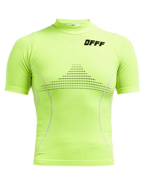 Matchesfashion.com Off-white - Offf Compression Jersey T Shirt - Womens - Yellow