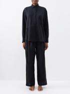Deiji Studios - The Side Tie Linen Pyjamas - Womens - Black