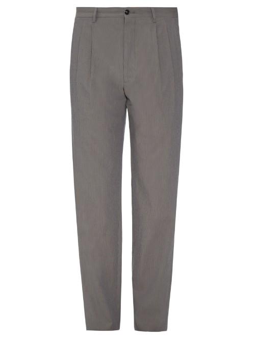 Giorgio Armani Pleated Front Micro-stripe Trousers