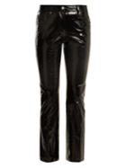Helmut Lang Kick-flare Cropped Patent-leather Trousers