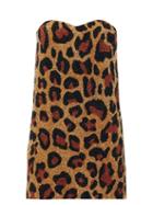 Matchesfashion.com Ashish - Strapless Leopard-pattern Sequin Mini Dress - Womens - Leopard