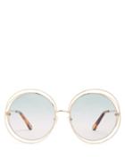 Matchesfashion.com Chlo - Carlina Round Frame Sunglasses - Womens - Pink Multi