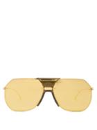 Matchesfashion.com Bottega Veneta - Navigator Metal Sunglasses - Womens - Gold