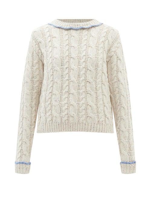 Shrimps - Jerry Cable-knit Sweater - Womens - Cream