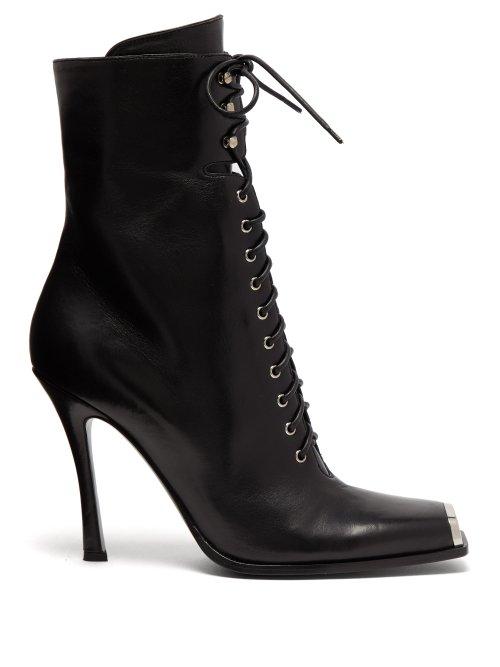 Matchesfashion.com Calvin Klein 205w39nyc - Windora Lace Up Leather Boots - Womens - Black