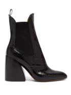 Matchesfashion.com Chlo - Crocodile Effect Leather Chelsea Boots - Womens - Black