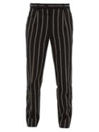 Matchesfashion.com Ditions M.r - Francois Striped Wool-blend Seersucker Trousers - Mens - Black Multi