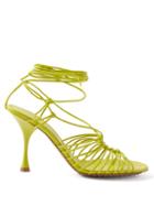Bottega Veneta - Lace-up Leather Sandals - Womens - Green