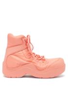 Bottega Veneta - Puddle Bomber Nylon And Rubber Boots - Womens - Light Pink