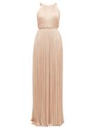 Matchesfashion.com Maria Lucia Hohan - Jayla Silk Tulle Crystal Embellished Gown - Womens - Light Pink
