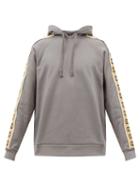 Gucci - Logo-tape Cotton-jersey Hooded Sweatshirt - Mens - Grey