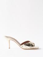 Malone Souliers - Perla 70 Metallic-effect Leather Mules - Womens - Gold