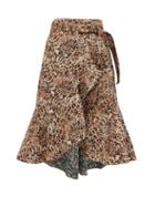 Matchesfashion.com Johanna Ortiz - Cynical Attitude Leopard Jacquard Wrap Skirt - Womens - Leopard