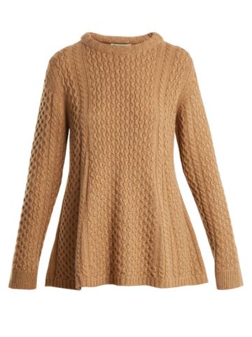 Queene And Belle Alpina Round-neck Cable-knit Sweater