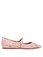 Matchesfashion.com Tabitha Simmons - Hermione Floral Jacquard Flats - Womens - Pink Multi